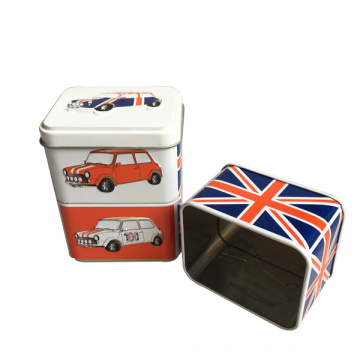 Car Shape Metal Tin Can Kids Gift Set Hot Sale